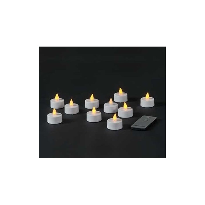 LED TEALIGHT 10pc FLAMA LED AMB CONTROL REMOTO