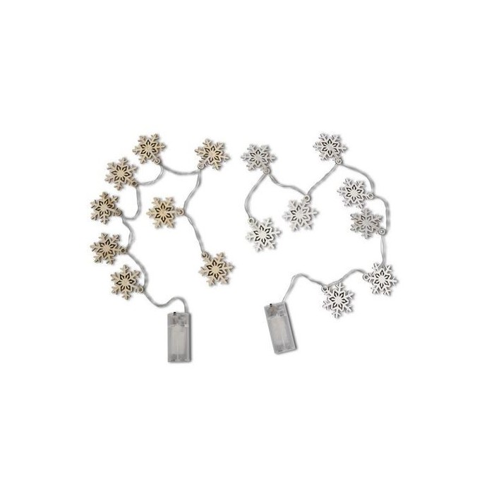 GARNALDA DE FLOCS DE NEU AMB LLUM 140x6cm BLANC