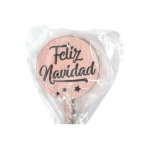 PICK FELIZ NAVIDAD RODO h25cm FUSTA 10u