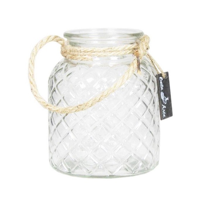 CRISTAL LECHERA ROMBOS CUERDA D13.5 H16.3