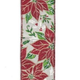CINTA NAVIDAD POINSETTIA 65MMx9M ALHAMBRADA