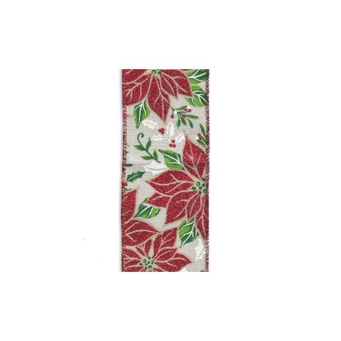 CINTA NAVIDAD POINSETTIA 65MMx9M ALHAMBRADA