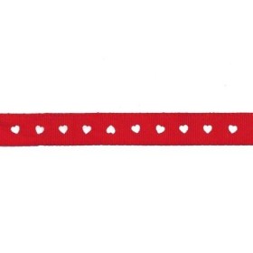 CINTA RASO BLANCO CORAZONES ROJOS 9mm 25mt