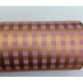 BOBINA DUO MAT VICHY ROSA/ORO 70x40mt