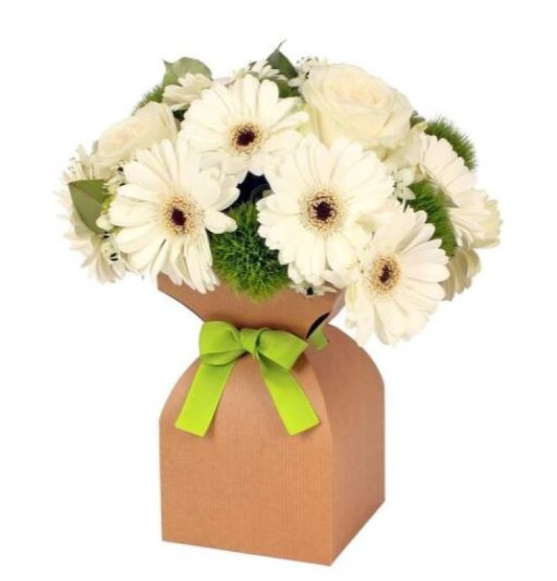 PORTABOUQUETS KRAFT LLAÇ VERD 12x12xH21cm 20 UNI