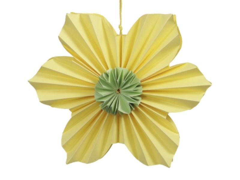 PENJOLL FLOR PAPER GROC Ø15cm 2 unitats