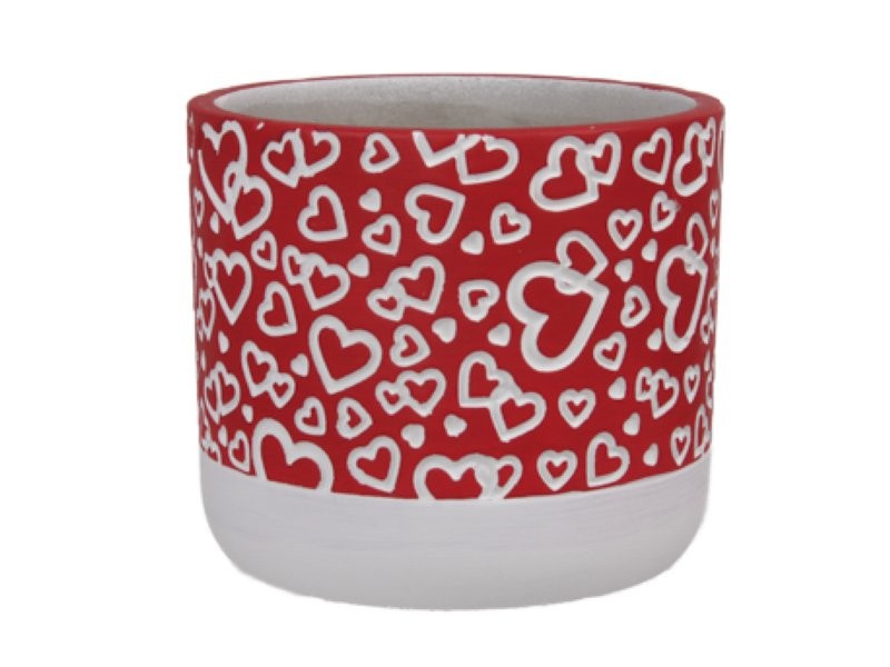 CERAMICA CIMENT CUORE D12x10.5cm VERMELLA