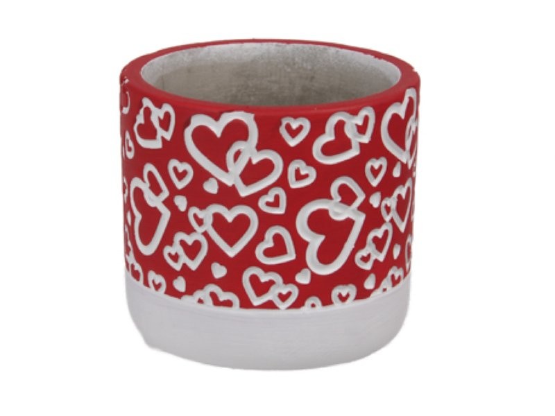 CERAMICA CIMENT CUORE D8.5x7.5cm VERMELLA