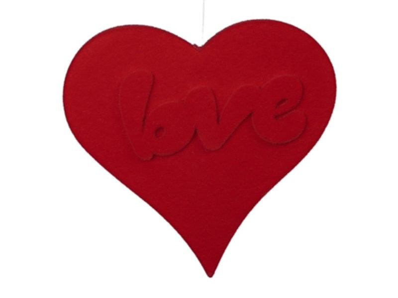 PENJ COR FLOCK 25CM LOVE VERMELL