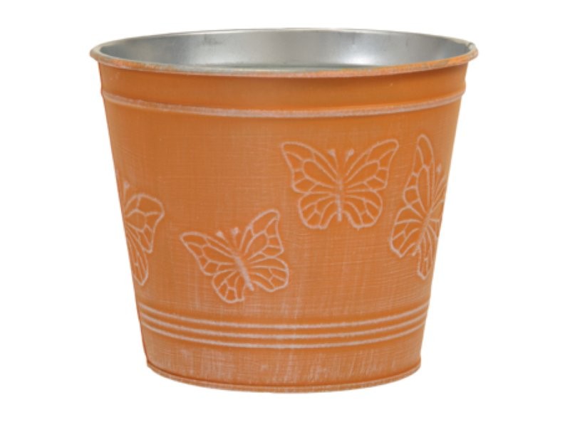 CUBELL ZINC PAPALLONES TARONJA D14x12cm
