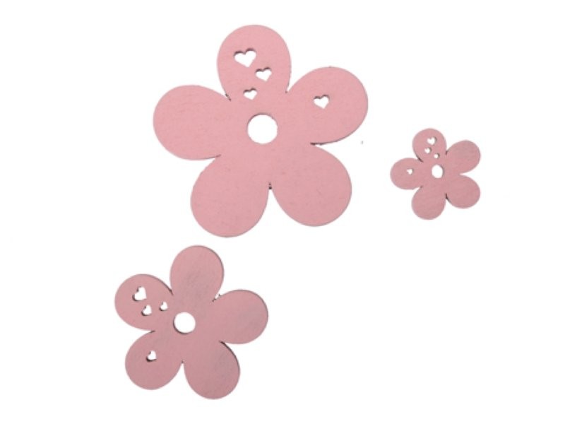 FLORS ROSES FUSTA 20 UNI (3 mides) 3/5/7cm