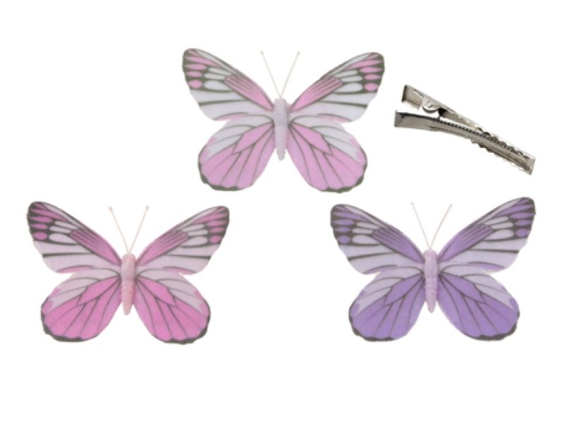 PAPALLONES CLIP 12CM ROSA 3UNI