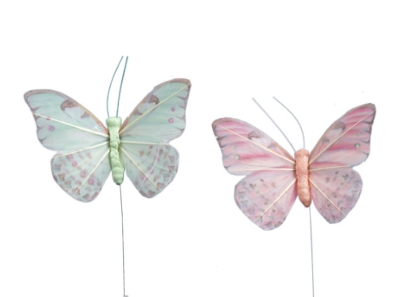 PAPALLONES VERD/ROSA ENFILFERRADES 12UNI
