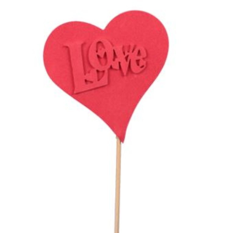 PICK COR LOVE VERMELL 10cm 8uni