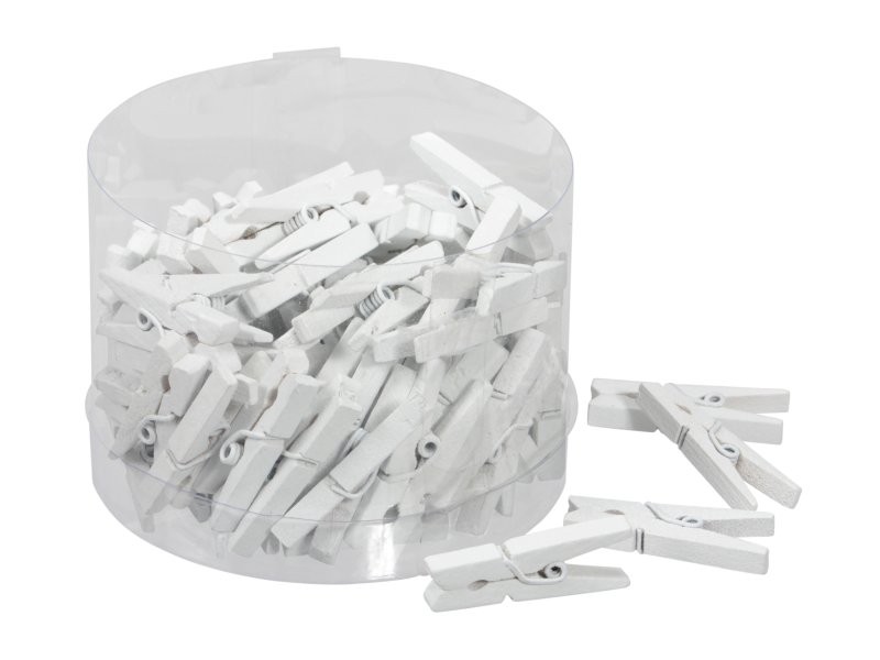 PINCES FUSTA blanca 3cm  (72u.)