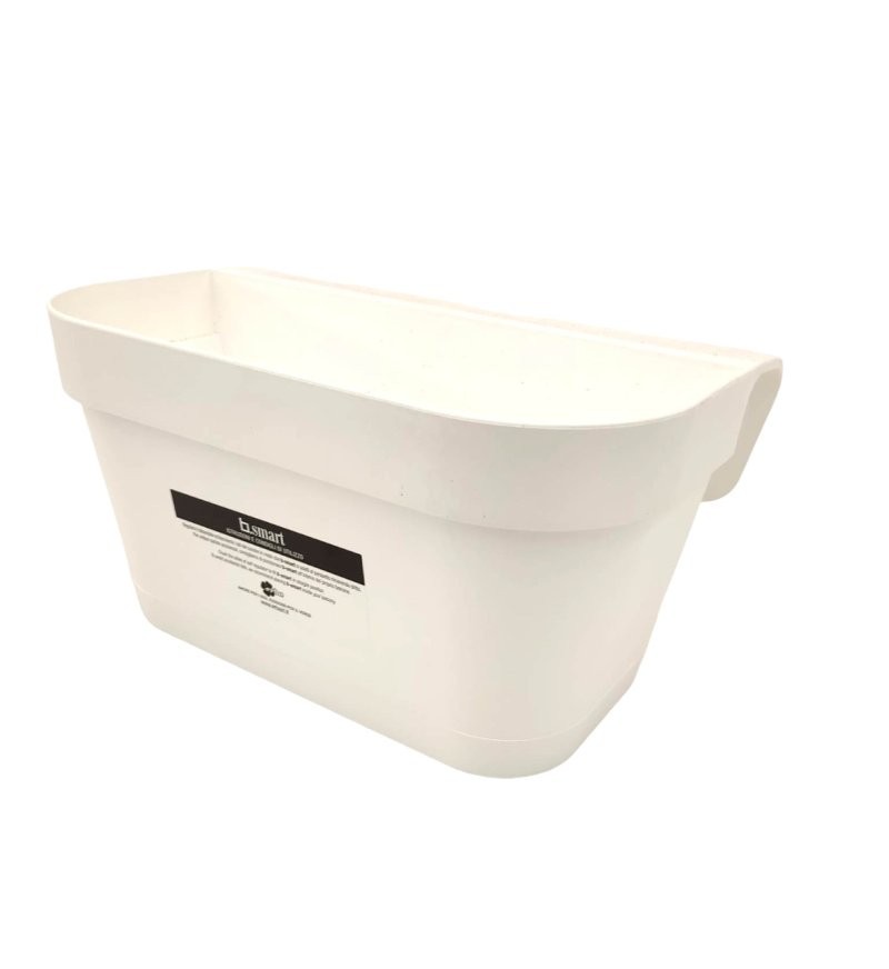 JARDINERA 36x16x19 BLANCO+plato balcon