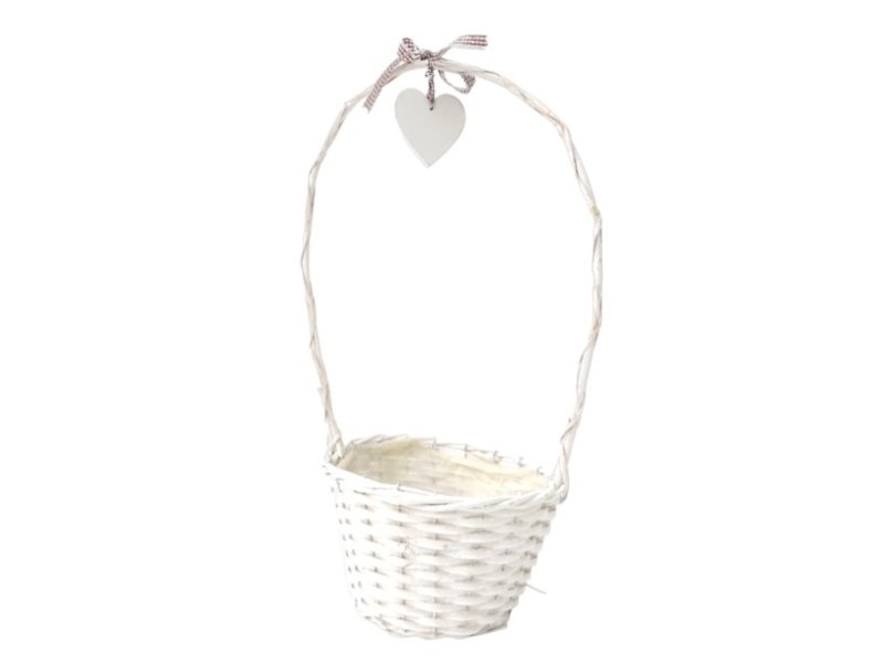 CISTELLS GARDEN amb cor  D24cm H16 BLANC