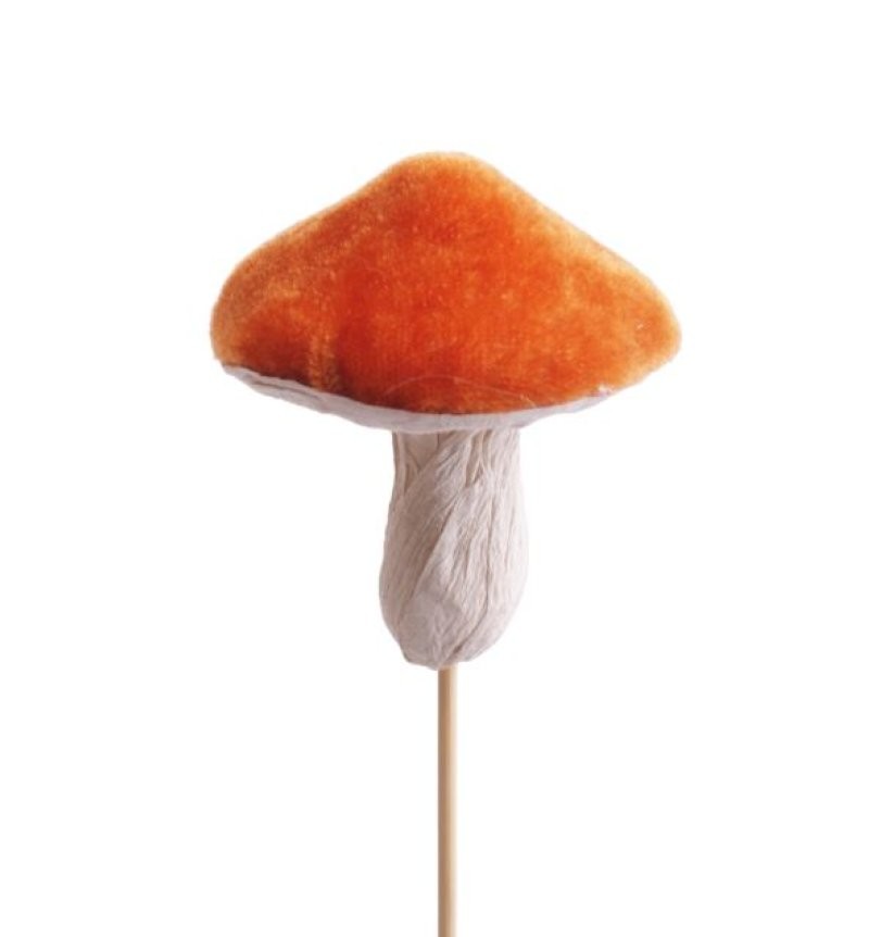 PICK BOLET VELLUT 7CM TARONJA PAL 10cm. 10 uni