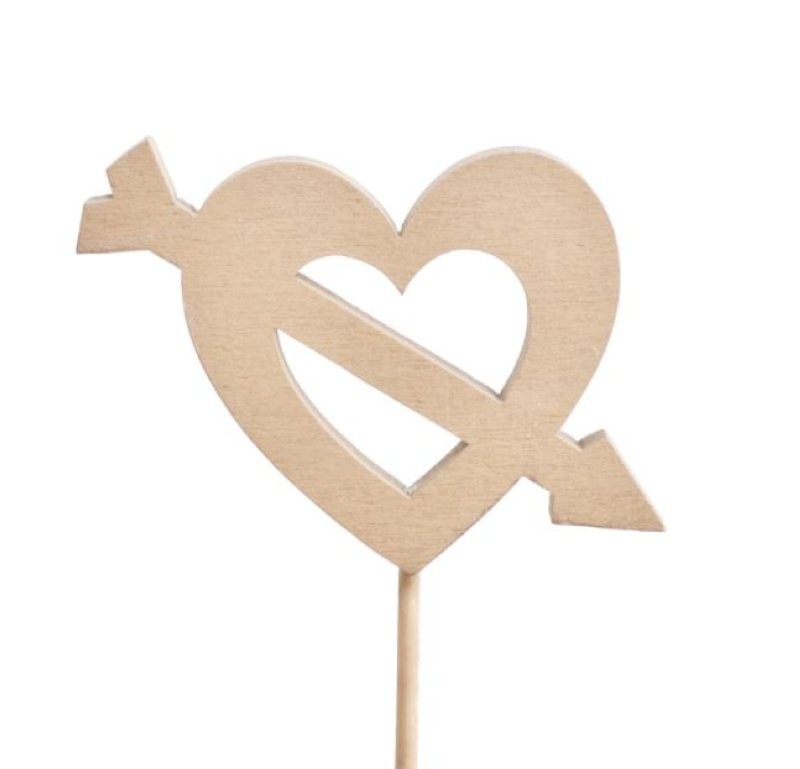 PICK COR CUPIDO 5.5cm PAL 10cm NATURAL 10u