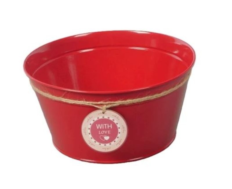 BOL ZINC LOVE D20 H10cm VERMELLA