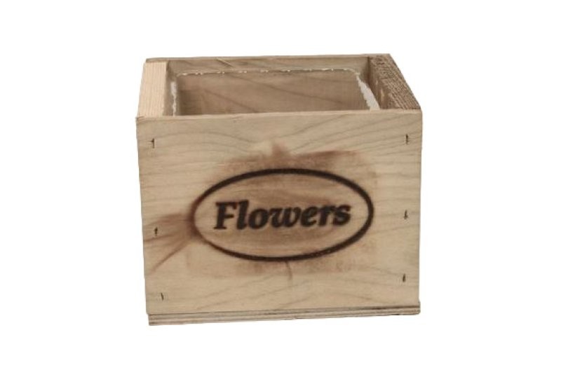 CALAIX FUSTA QUADRAT 18x16cm FLOWERS ES14