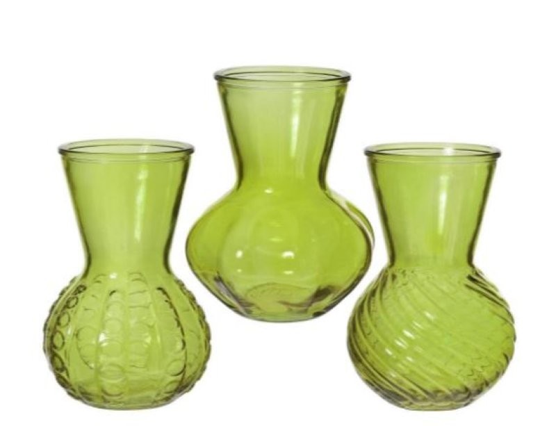 VIDRE GERRO VERD KRISTAL D13 H18CM 3MODELS UNI