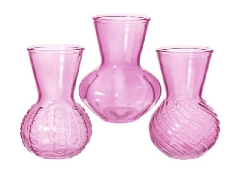 VIDRE GERRO ROSA KRISTAL D13 H18CM 3MODELS UNI