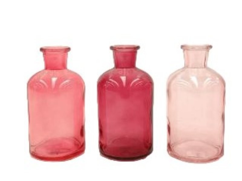 VIDRE AMPOLLA RIGA D7cm H12cm ROSA 3MIX UNI