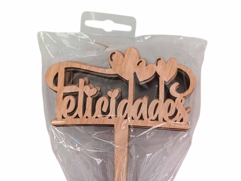 PICK FELICIDADES h25cm FUSTA 10u