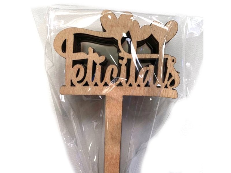 PICK FELICITATS h25cm FUSTA 10u