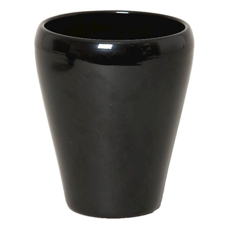 CERAMICA ORQUIDIA BASE D14 H17CM NEGRA