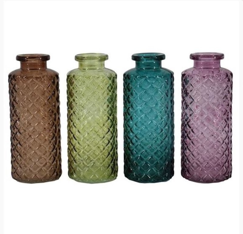 VIDRE AMPOLLA BONAIRE d5.3 h13.2cm 4ass