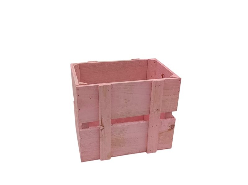 CAIXA FUSTA S ROSA 26x18x22cm
