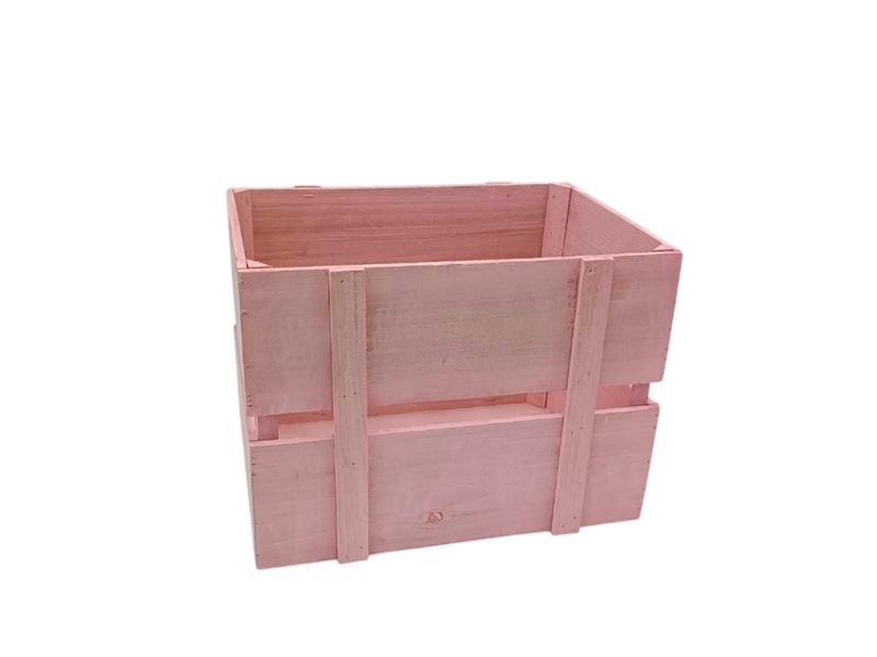 CAIXA FUSTA L ROSA 38x28x28cm