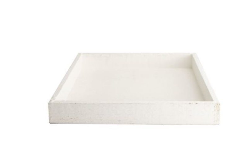 SAFATA FUSTA QUADRADA 30x30x4cm BLANQUEJADA