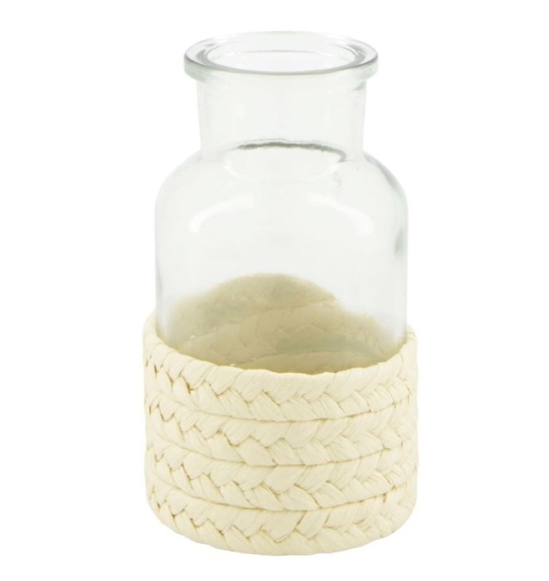 VIDRE AMPOLLA DECO BLANC 6.5x6.5x12cm