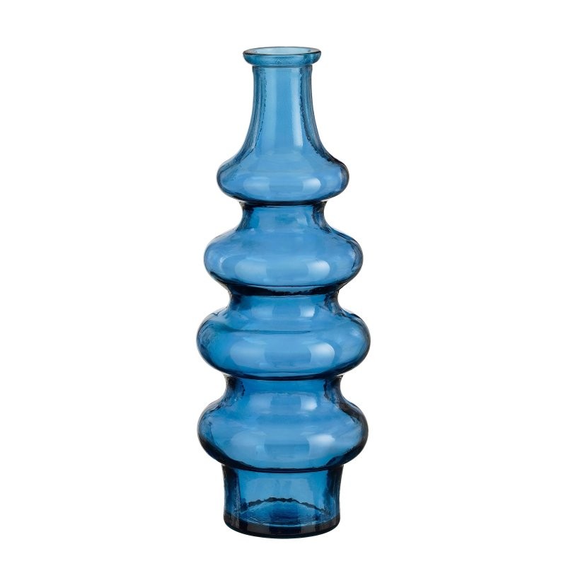 VIDRE AMPOLLA RECICLAT SIRA BLAU H40xD14,5cm