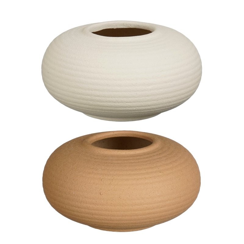 CERAMICA GERRO RODO LODI CREMA/MARRO 2ASS H7,5xD14,5cm