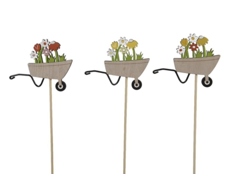 PICK CARRETILLA FLORS 9x75cm 6uni