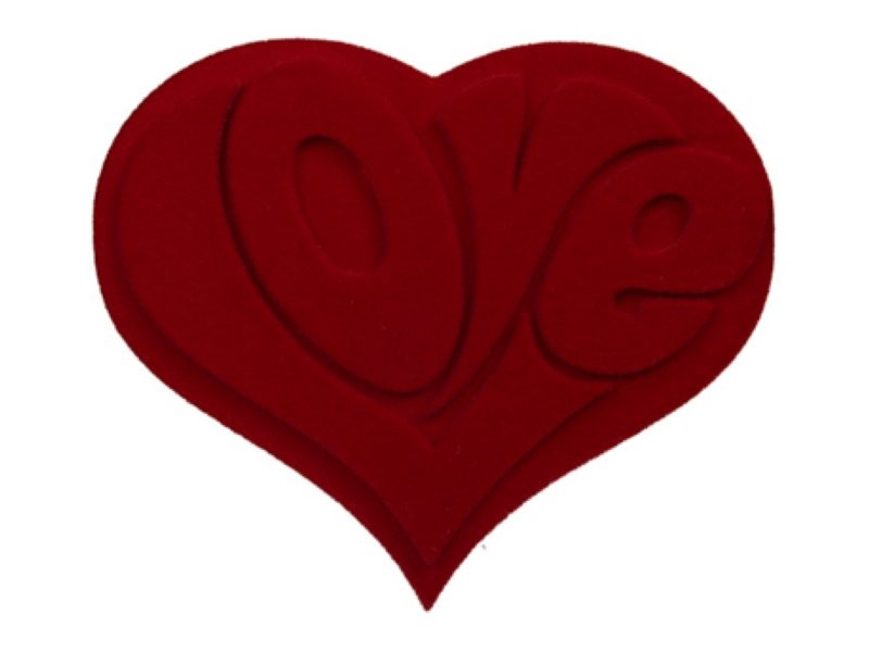 PENJ COR  LOVE  30x26.5 cm FLOCK VERMELL