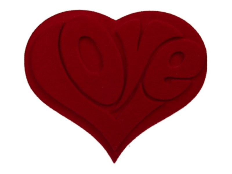 PENJ COR  LOVE 25x22cm FLOCK VERMELL