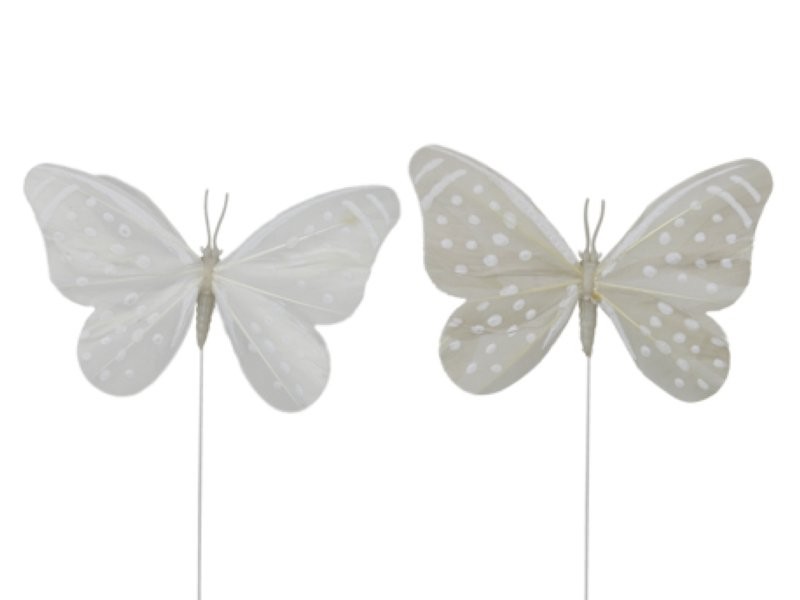 PAPALLONES PLUMES AMB PUNTETS BLANCA 12,5x7,5CM 12UNI FLIFERRO