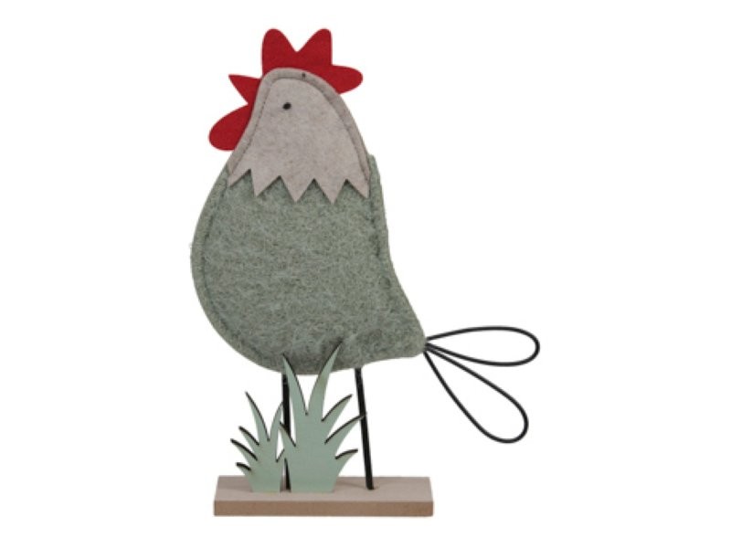 GALLINA 18x25,5 CM BASE FUSTA VERD