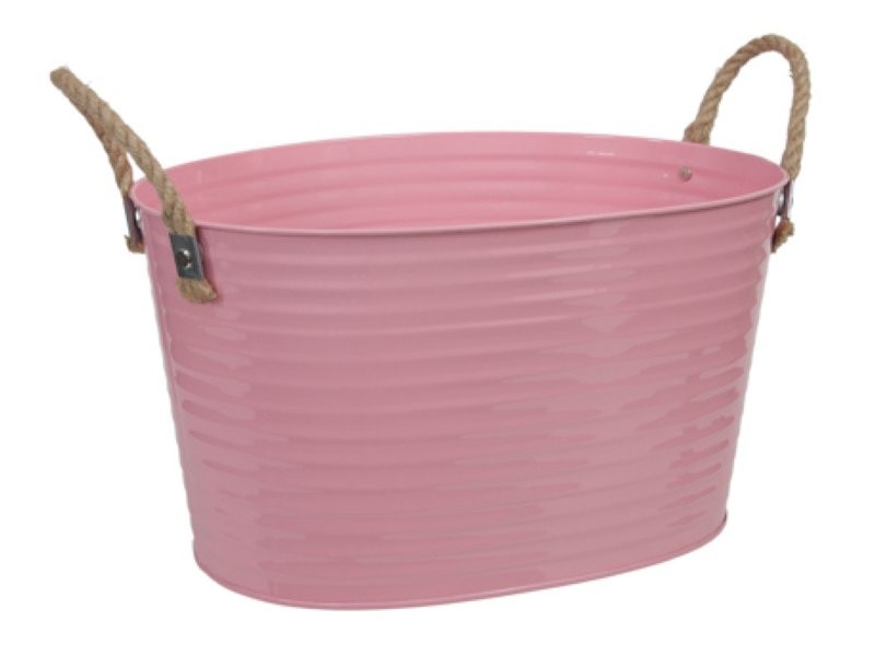 BASE OVAL ZINC NANSES CORDA  Ø 30 x 19 cm ROSA