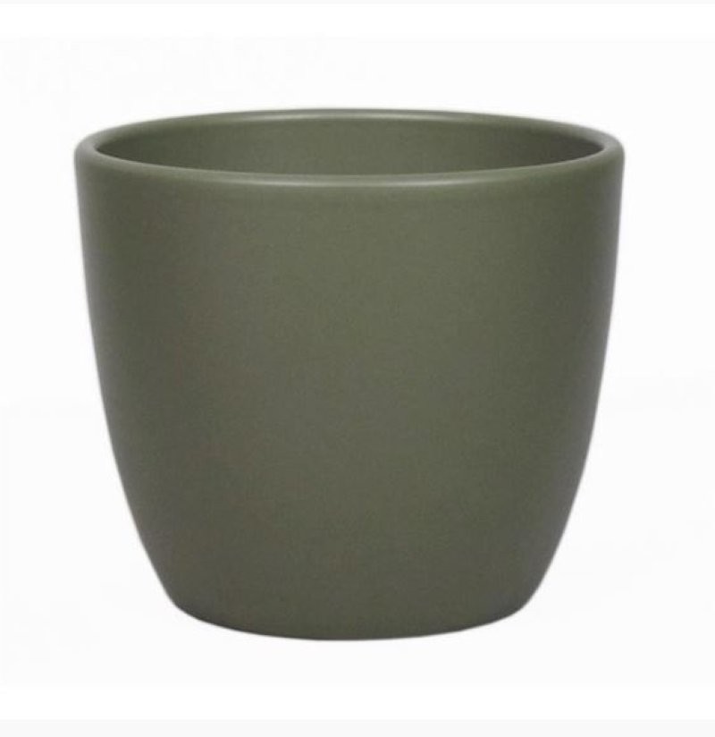 CERAMICA POT BOULE D25 H22.5CM VERD ARMY MATE