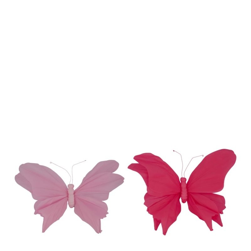 PAPALLONA CLIP  30x20x5cm C/2 MIX ROSES UNI