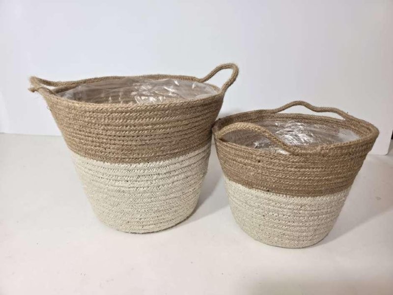 TEST RODO BL/NATURAL YUTE SET2 D15xH19cm/D12xH15cm