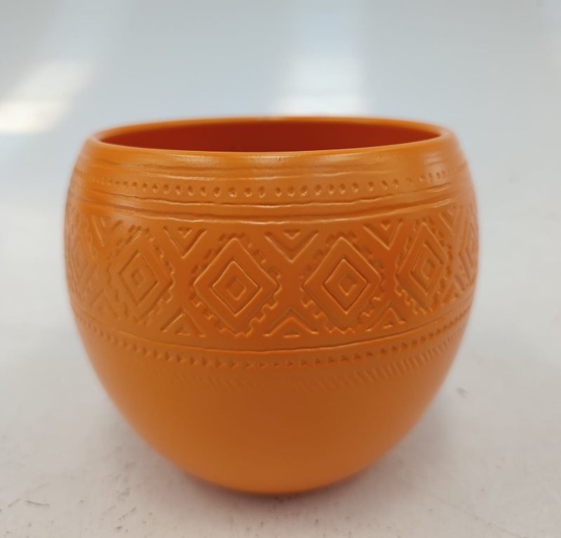 CERAMICA TARONJA TRIBAL 15,9x13,5x12,5 CM