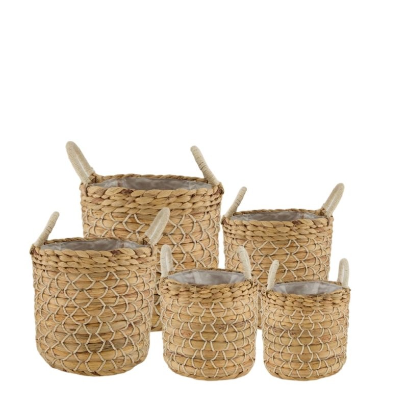 CISTELLS CILINDRICS CORDA SET5 38x38x38cm