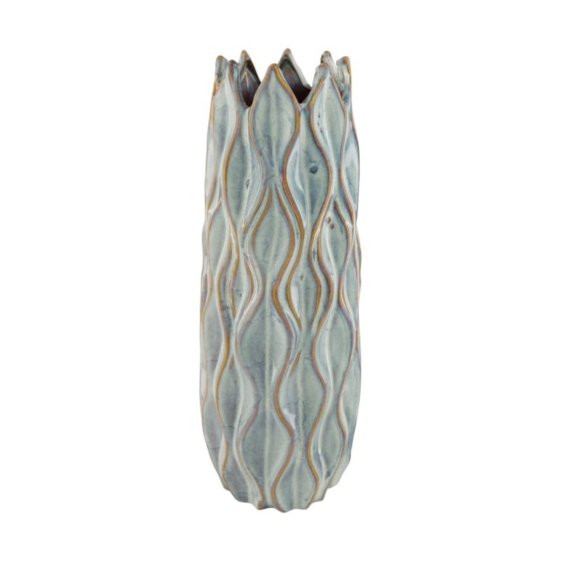 GERRO RELLEU CERAMICA 15x15x40cm BLANC TRENCAT